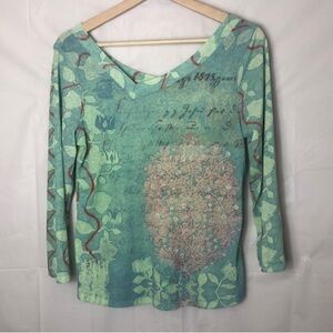 I.E. Relaxed Petite Off Center V-Neck Top Large Petite